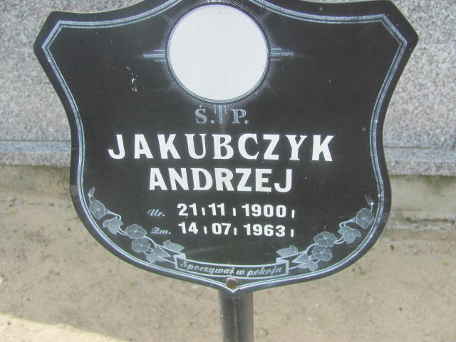 Andrzej Jakubczyk 1900 Kolbuszowa - Grobonet - Wyszukiwarka osób pochowanych